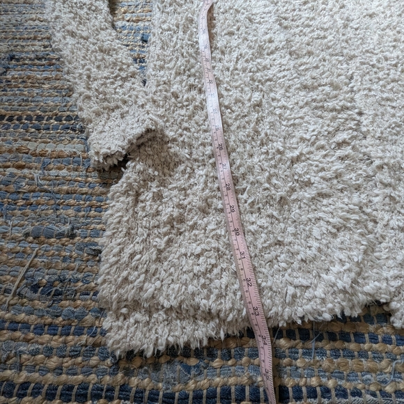 Hollister Piled Fleece Sherpa Teddy Coat Cardigan M Beige Cozy Festival Transiti - Picture 4 of 7